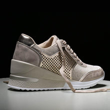 Load image into Gallery viewer, Women Height Increasing Walking Jogging Sneakers Gold Silver Sport Running Women's Lightweight Casual Everyday Walking Fashion High Heels Comfortable Sneakers