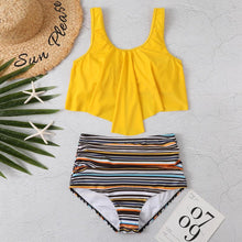 Load image into Gallery viewer, Women High Waist Bikini Plus Size Swimwear Summer Swimsuit Beach Bathing Suit Ruffle Bikini Floral Printed Ruffle High Waist Bikini Set Women's Tummy Control Bathing Suit Swimsuit Flounce Peplum