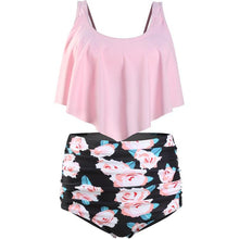 Load image into Gallery viewer, Women High Waist Bikini Plus Size Swimwear Summer Swimsuit Beach Bathing Suit Ruffle Bikini Floral Printed Ruffle High Waist Bikini Set Women's Tummy Control Bathing Suit Swimsuit Flounce Peplum
