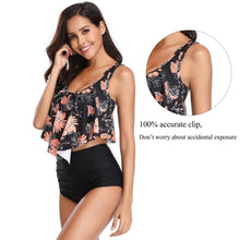 Load image into Gallery viewer, Women High Waist Bikini Plus Size Swimwear Summer Swimsuit Beach Bathing Suit Ruffle Bikini Floral Printed Ruffle High Waist Bikini Set Women's Tummy Control Bathing Suit Swimsuit Flounce Peplum
