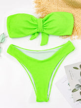 Load image into Gallery viewer, Women High Waist Bikini Swimsuit Swimwear Female Women Metal Ring Cross Bandage Bikini Set Swimsuit Two Piece Cutout Tie Back Bathing Suit Thong Bikini Set Bathing Suit Bather