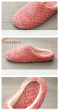 Load image into Gallery viewer, Women Indoor Slippers Warm Plush Home Slipper Autumn Winter Woman House Flat Floor Soft Slipper Silent Slides Plush Fleece Insole Fluffy Slippers For Indoor Home Bedroom