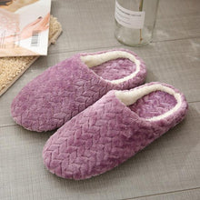 Load image into Gallery viewer, Women Indoor Slippers Warm Plush Home Slipper Autumn Winter Woman House Flat Floor Soft Slipper Silent Slides Plush Fleece Insole Fluffy Slippers For Indoor Home Bedroom
