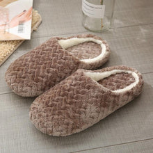 Load image into Gallery viewer, Women Indoor Slippers Warm Plush Home Slipper Autumn Winter Woman House Flat Floor Soft Slipper Silent Slides Plush Fleece Insole Fluffy Slippers For Indoor Home Bedroom