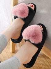 Load image into Gallery viewer, Women Indoor Warm Home Slippers Bedroom Cute Heart Pattern Non-slip Soft Comfort Plush House Heart Slippers Women Cute Fluffy Soft Sole Plush For House Indoor Outdoor Memory Foam Open Toe Slippers