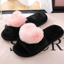 Load image into Gallery viewer, Women Indoor Warm Home Slippers Bedroom Cute Heart Pattern Non-slip Soft Comfort Plush House Heart Slippers Women Cute Fluffy Soft Sole Plush For House Indoor Outdoor Memory Foam Open Toe Slippers