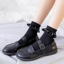 Load image into Gallery viewer, Women Lace Mesh Black White Cotton Socks Japanese Maiden Lovely Short Socks Frilly Ruffle Princess Socks For Women
