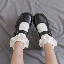 Load image into Gallery viewer, Women Lace Mesh Black White Cotton Socks Japanese Maiden Lovely Short Socks Frilly Ruffle Princess Socks For Women