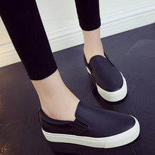 Load image into Gallery viewer, Women Leather Espadrilles Spring Trend Casual Flats Sneakers New Fashion Comfort Slip-on Platform Vulcanized Shoes Women Casual Fashionable Sports Espadrilles