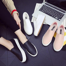 Load image into Gallery viewer, Women Leather Espadrilles Spring Trend Casual Flats Sneakers New Fashion Comfort Slip-on Platform Vulcanized Shoes Women Casual Fashionable Sports Espadrilles
