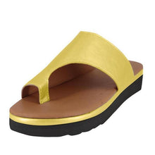 Load image into Gallery viewer, Women Leather Shoes Comfy Platform Flat Sole Ladies Casual Soft Big Toe Foot Sandal Walking Strappy Slides Sandals Open Toe Summer Shoes With Arch Support