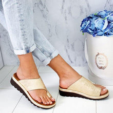Load image into Gallery viewer, Women Leather Shoes Comfy Platform Flat Sole Ladies Casual Soft Big Toe Foot Sandal Walking Strappy Slides Sandals Open Toe Summer Shoes With Arch Support