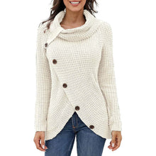 Load image into Gallery viewer, Women Long Sleeve Asymmetric Wrap Pullover Sweater Jumper Tops
