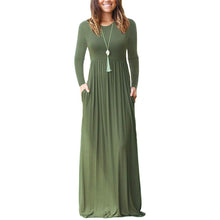 Load image into Gallery viewer, Women Long Sleeve Loose Plain Maxi Dresses Casual Long Dresses with Pockets