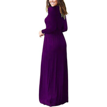 Load image into Gallery viewer, Women Long Sleeve Loose Plain Maxi Dresses Casual Long Dresses with Pockets