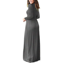 Load image into Gallery viewer, Women Long Sleeve Loose Plain Maxi Dresses Casual Long Dresses with Pockets