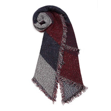 Load image into Gallery viewer, Women Long Soft Knitted Shawl Extra Thick Plaid Blanket Wrap Cape