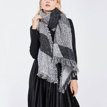 Load image into Gallery viewer, Women Long Soft Knitted Shawl Extra Thick Plaid Blanket Wrap Cape