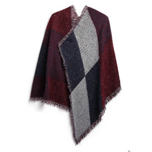 Load image into Gallery viewer, Women Long Soft Knitted Shawl Extra Thick Plaid Blanket Wrap Cape