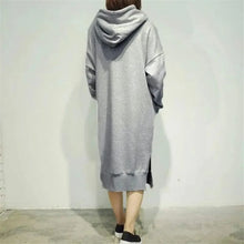 Load image into Gallery viewer, Women Loose Long Hoodie Casual Solid Color Hooded Sweatshirts Student's Autumn Winter Baggy Pullover Oversized Sweatshirt Dress