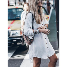 Load image into Gallery viewer, Women Loose Long Sleeve Swimsuit Cover Ups Button Down Beach Shirt