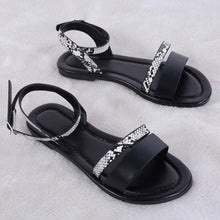 Load image into Gallery viewer, Women Luxury Party Sandals Fashion Summer Casual Black Business Sandals Buckle Straps Beach Shoes Retro Fashion Summer Women Shoes Print Casual Sandals