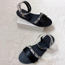 Load image into Gallery viewer, Women Luxury Party Sandals Fashion Summer Casual Black Business Sandals Buckle Straps Beach Shoes Retro Fashion Summer Women Shoes Print Casual Sandals