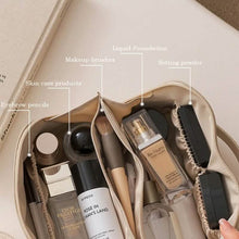 Load image into Gallery viewer, Women Makeup Organizer Toiletry Leather Bag