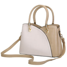 Load image into Gallery viewer, Women Medium Sized Leather Satchel Crossbody Bag with Stylish Stitching Detachable Strap