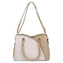 Load image into Gallery viewer, Women Medium Sized Leather Satchel Crossbody Bag with Stylish Stitching Detachable Strap