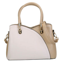 Load image into Gallery viewer, Women Medium Sized Leather Satchel Crossbody Bag with Stylish Stitching Detachable Strap