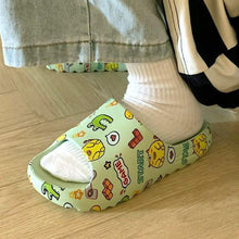 Load image into Gallery viewer, Women Men Summer Slippers Beach Slides Sandals Cartoon Flip Flops Thick Soled Boys Girls Couples Bathroom Shoes Non-Slip Quick Drying Soft Massage Slides Comfortable Lightweight Open Toe Pool Spa Sandals