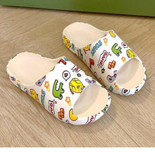 Load image into Gallery viewer, Women Men Summer Slippers Beach Slides Sandals Cartoon Flip Flops Thick Soled Boys Girls Couples Bathroom Shoes Non-Slip Quick Drying Soft Massage Slides Comfortable Lightweight Open Toe Pool Spa Sandals