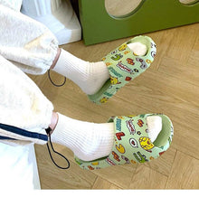 Load image into Gallery viewer, Women Men Summer Slippers Beach Slides Sandals Cartoon Flip Flops Thick Soled Boys Girls Couples Bathroom Shoes Non-Slip Quick Drying Soft Massage Slides Comfortable Lightweight Open Toe Pool Spa Sandals