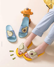 Load image into Gallery viewer, Women Men Summer Slippers Casual Sandals Beach Slides Fruits Avocado Flip Flops Non-Slip Soft Sole Bathroom Shoes Open Toe Soft Slippers Non-Slip Soft Shower Spa Bath Pool Gym House Sandals