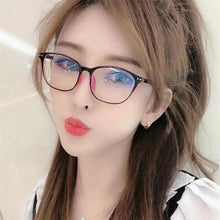 Load image into Gallery viewer, Women Myopia Glasses Ladies Blue And Anti Eye Strain Headache Computer Glasses Transparent Lens Film Coated Oval Formed Myopia Glasses -1.0 -1.5 -2.0 -2.5 -3.0 -3.5 -4.0 -4.5 -5.0 -5.5