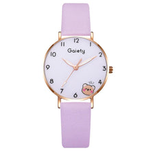 Load image into Gallery viewer, Women New Color Bear Fashion Student Quartz Watch Bracelet Combination Set Kids Girl Wrist Watch Bracelet Leather Rhinestone Luxury Design Simple Dress Women's Watches