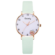 Load image into Gallery viewer, Women New Color Bear Fashion Student Quartz Watch Bracelet Combination Set Kids Girl Wrist Watch Bracelet Leather Rhinestone Luxury Design Simple Dress Women's Watches