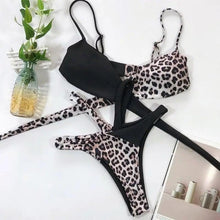 Load image into Gallery viewer, Women New High Waist Bikini Swimsuit Modern Swimwear Female Thong Brazilian Bikini Set Bathing Suit Bather Women's Twist Front High Waisted Bikini Swimsuit Halter Drawstring Tie Side Bottom Two Piece Bathing Suit