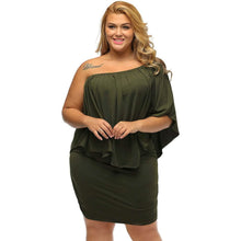 Load image into Gallery viewer, Women Off Shoulder Ruffles Bodycon Mini Dress