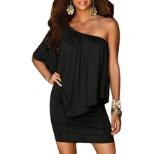Load image into Gallery viewer, Women Off Shoulder Ruffles Bodycon Mini Dress