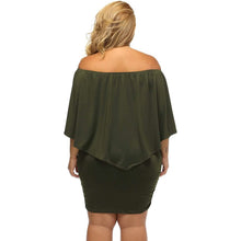 Load image into Gallery viewer, Women Off Shoulder Ruffles Bodycon Mini Dress