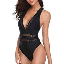 Load image into Gallery viewer, Women One Piece Plunge V Neck Monokini Sexy Hollow Out Swimsuit