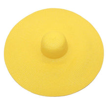 Load image into Gallery viewer, Women Oversized Foldable Summer Large Wide Hat Beach Straw Hat Cute Sun Cap Retro Foldable Handmade Big Hats Ladies UV Protection Hat Vintage Summer Sun Beach Hats