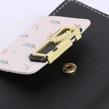 Load image into Gallery viewer, Women Pink PU Leather Short Wallet Trendy New Fashion Vintage Mini Purses Cute Feather Design Wallets