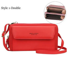 Load image into Gallery viewer, Women Pu Leather Double Layer Large Portable Crossbody Capacity Card Holders Handbags - Trendy Portable Crossbody Handbags
