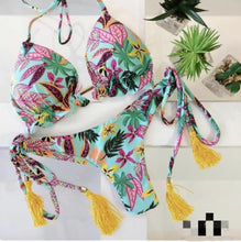 Load image into Gallery viewer, Women Push-up Bikini Swimwear Adjustable Swimsuit Bathing Suit Beachwear Women's Tie Bikini Lace Up Bottom String Swimsuit Bandage Swim Beach Wear Summer Comfortable Bikini Set