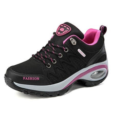 Load image into Gallery viewer, Women Running Air Cushion Athletic Sneakers Walking Breathable Sport Lace Up Hight Platform Casual Shoes Womens Mesh Sneakers Fashion Tennis Breathable Walking Gym Work Shoes
