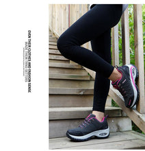 Load image into Gallery viewer, Women Running Air Cushion Athletic Sneakers Walking Breathable Sport Lace Up Hight Platform Casual Shoes Womens Mesh Sneakers Fashion Tennis Breathable Walking Gym Work Shoes