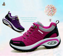 Load image into Gallery viewer, Women Running Air Cushion Athletic Sneakers Walking Breathable Sport Lace Up Hight Platform Casual Shoes Womens Mesh Sneakers Fashion Tennis Breathable Walking Gym Work Shoes